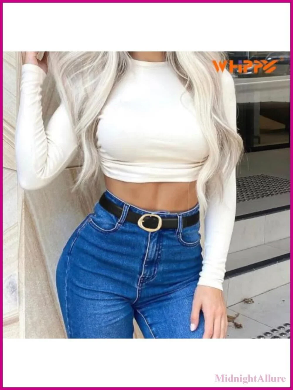 Faux Leather Belt with Gold Buckle for Women, Adjustable Waist Belt for Jeans